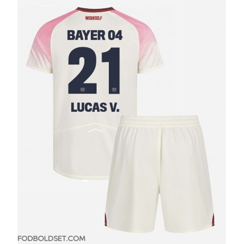 Bayer Leverkusen Lucas Vazquez #21 Udebane Trøje Børn 2025-26 Kortærmet (+ Korte bukser)